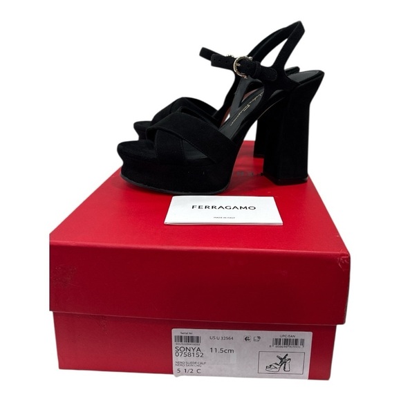 Ferragamo Women's Sonya Suede Ankle Strap Platform Sandals Size 5.5 - Picture 10 of 16